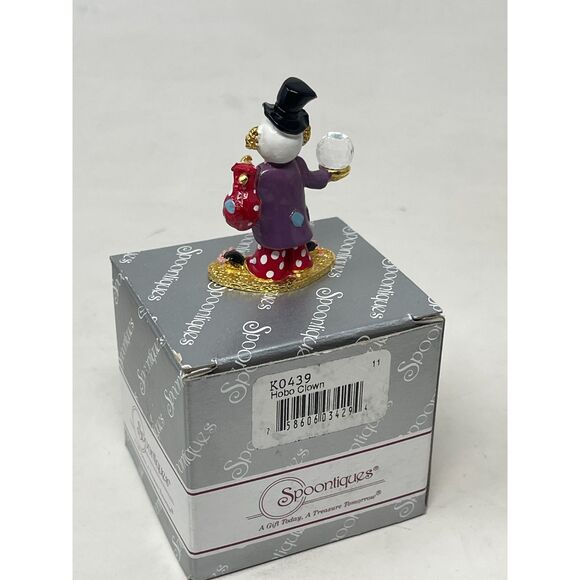 Swarovski Spoontiques Pewter Circus Hobo Juggling Clown Figurine Crystal Vintage - Picture 9 of 10